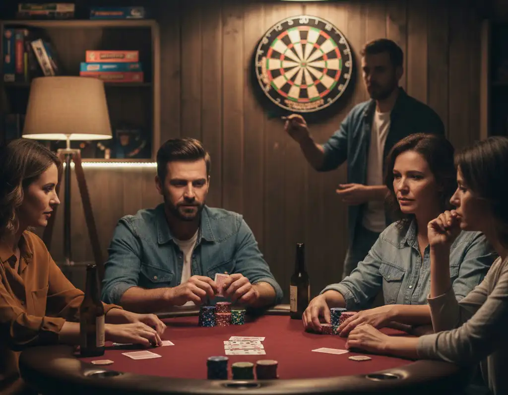 Poker og Dart efter maden